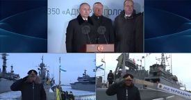 Путин дал старт принятию "Адмирала Головко" и других кораблей в состав ВМФ