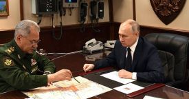 Президент РФ Владимир Путин провел встречу с министром обороны Сергеем Шойгу